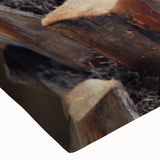 Black and white close-up photo of tree bark on a large stretched canvas, suitable for bedroom wall art.