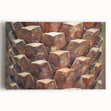 Large black and white photo of close-up tree bark on a stretched canvas, suitable as kitchen wall art.