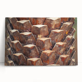 Black and white close-up photo of tree bark on a large stretched canvas.