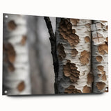 Acrylic glass print of a close-up tree design in earth tones, ideal for dining room or bedroom decor.