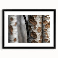 Abstract art print featuring textured, colorful tree close-ups in a black frame, ideal for large living room walls.