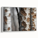 Extra large framed canvas featuring a close-up of trees in black and colorful art, ideal for living room decor.