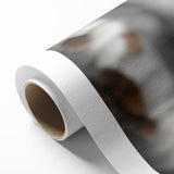 Art deco poster of stylized trees in muted green and brown, printed on rolled canvas, ideal for nursery wall art.