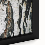 Close-up of a black tree silhouette on a textured, colorful background, framed canvas, ideal for living room decor.