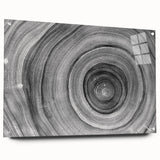 Close-up of a tree design in muted green and brown tones on acrylic glass, suitable for bedroom or dining room decor.