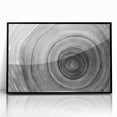 Large abstract wall art featuring close-up tree designs in black and white, framed in acrylic.