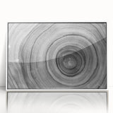 Art Deco style trees in muted green and white tones on a framed acrylic, ideal for modern nursery decor.