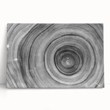 Black and white close-up photo of tree bark on stretched canvas, suitable as large wall art for kitchens or bedrooms.