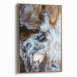 Framed canvas featuring a close-up view of trees in black and gold tones, ideal for bedroom wall art.