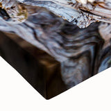 Large art featuring a close-up of tree bark in black and white on stretched canvas, suitable for bedroom wall decor.