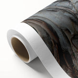 Art deco poster of symmetrical tree designs in muted green and brown tones on rolled canvas, ideal for nursery wall art.