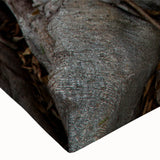 Black and white landscape art painting of close-up trees on stretched canvas, suitable for bedroom wall art.