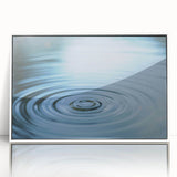 Acrylic print of a close-up water design in soft blue tones, framed in white, suitable for modern nursery decor.