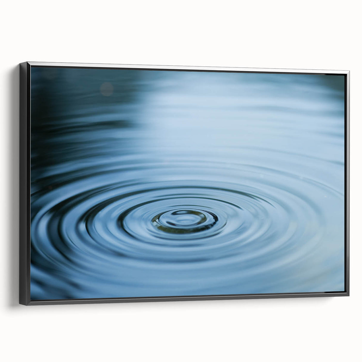 Black and white framed canvas featuring a close-up water landscape, ideal for bedroom wall decor.
