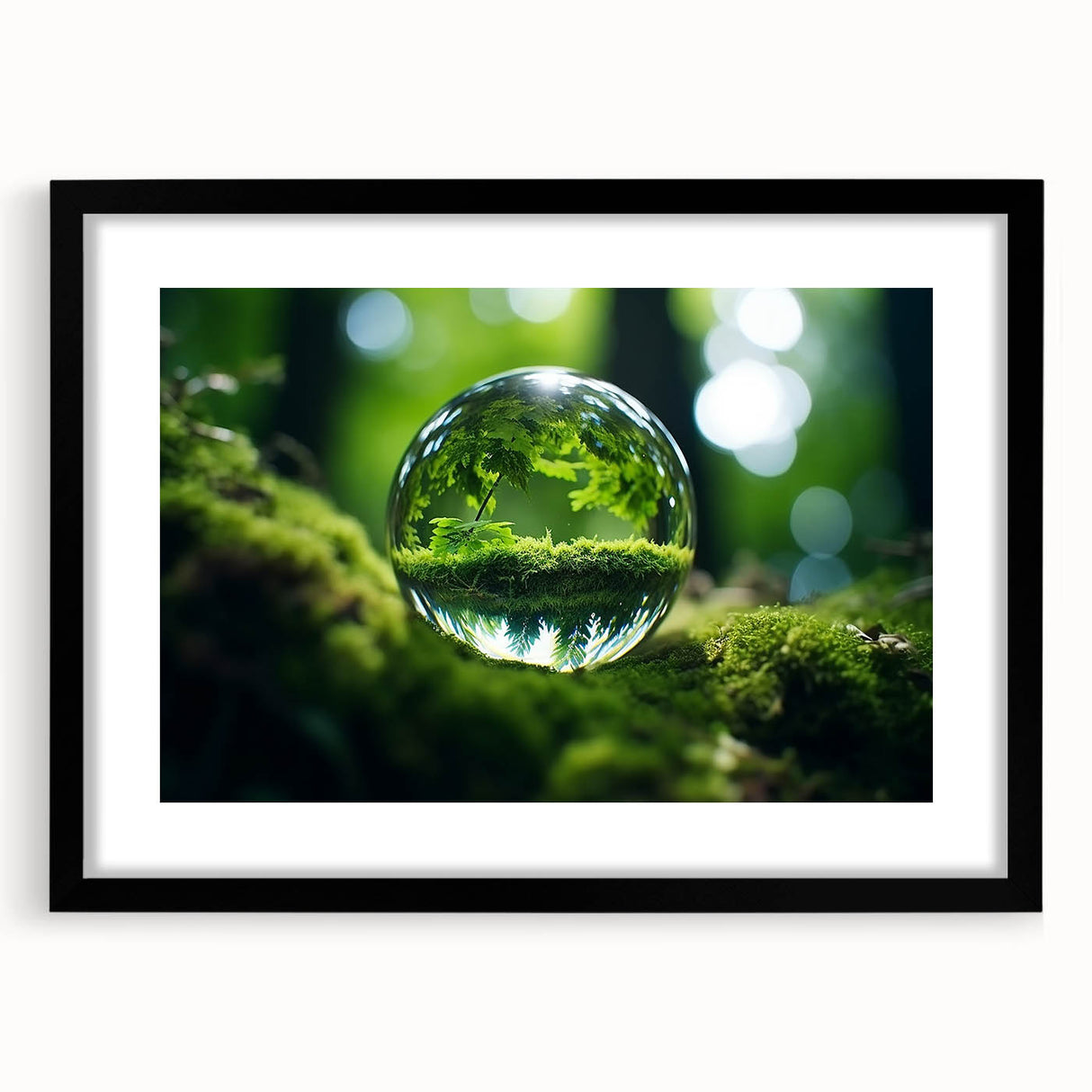 Extra large abstract art print featuring colorful, textured water designs on a black framed canvas.