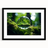 Extra large abstract art print featuring colorful, textured water designs on a black framed canvas.