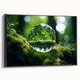 Black and white framed canvas featuring a close-up water landscape, ideal for bedroom wall decor.