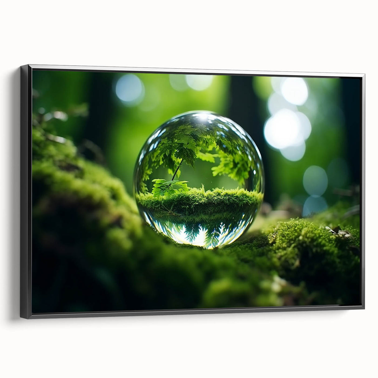 Black and white framed canvas featuring a close-up water landscape, ideal for bedroom wall decor.