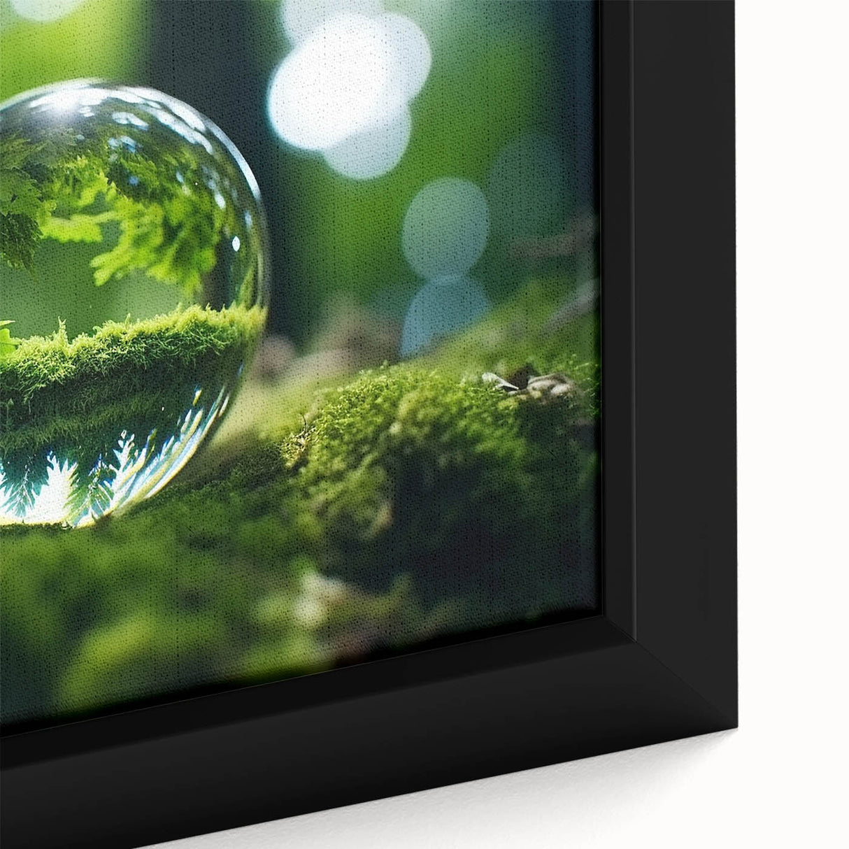 Extra large framed canvas featuring a close-up of water with black and colorful textured art, ideal for living room decor.