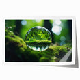 Close-up of water droplets on vibrant green leaves, rolled print, suitable for art wall dining room or classy bathroom.