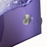 Close-up of water droplets on glass in muted blue and gray tones, acrylic print.