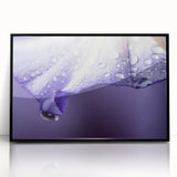 Large abstract wall art featuring swirling water patterns in blue and white tones on a framed acrylic.