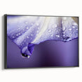 Black and white framed canvas of a close-up water landscape, ideal for bedroom wall decor.