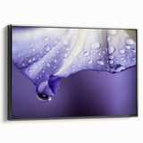 Black and white framed canvas of a close-up water landscape, ideal for bedroom wall decor.