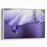 Extra large framed canvas depicting a close-up of water in black with colorful, textured detail, ideal for living room decor.