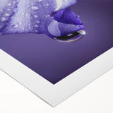 Art deco poster featuring a close-up water design in blue and silver tones on rolled canvas.