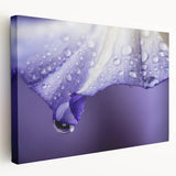 Close-up image of water ripples on a stretched canvas, featuring cool blue tones, ideal for kitchen wall art.