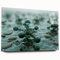 Large abstract wall art on acrylic glass featuring a close-up water design in blue and white tones.