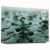 Large abstract wall art on acrylic glass featuring a close-up water design in blue and white tones.