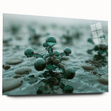 Large abstract wall art of rippling water in blue and gray tones on acrylic glass, ideal for bedroom or dining room decor.