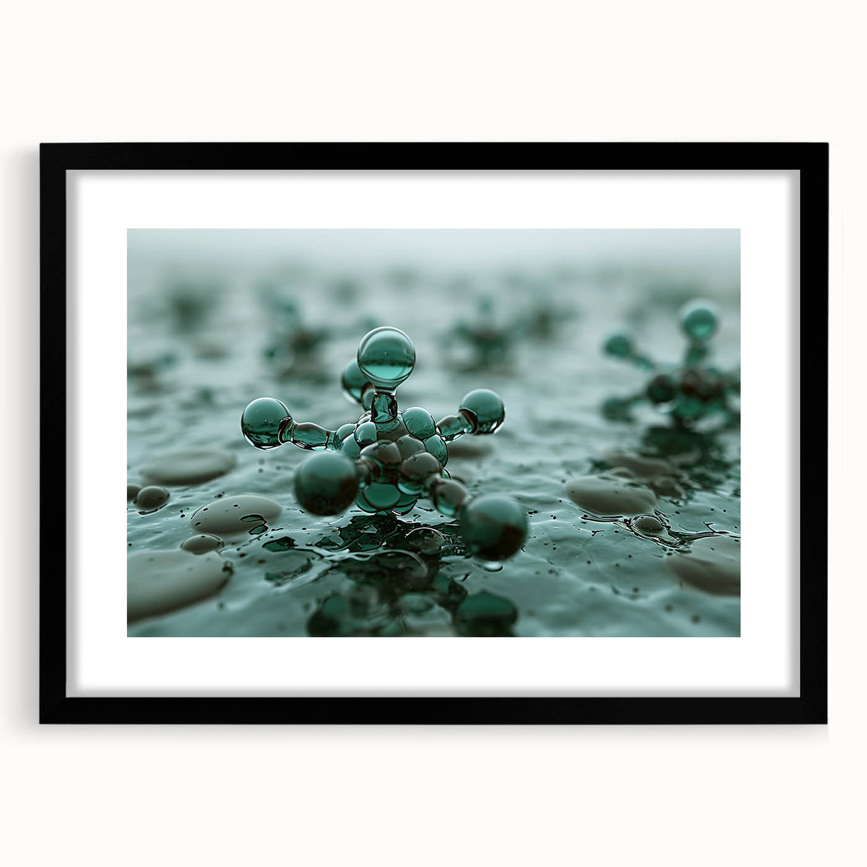 Extra large abstract art print featuring a close-up water design with vibrant blue and green hues on a textured canvas.
