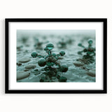 Extra large abstract art print featuring a close-up water design with vibrant blue and green hues on a textured canvas.