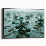 Black and white landscape art painting on framed canvas, featuring a close-up water design, suitable for bedroom decor.
