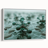 Vintage poster art of a close-up water design on a framed canvas, featuring a palette of black and colorful art.