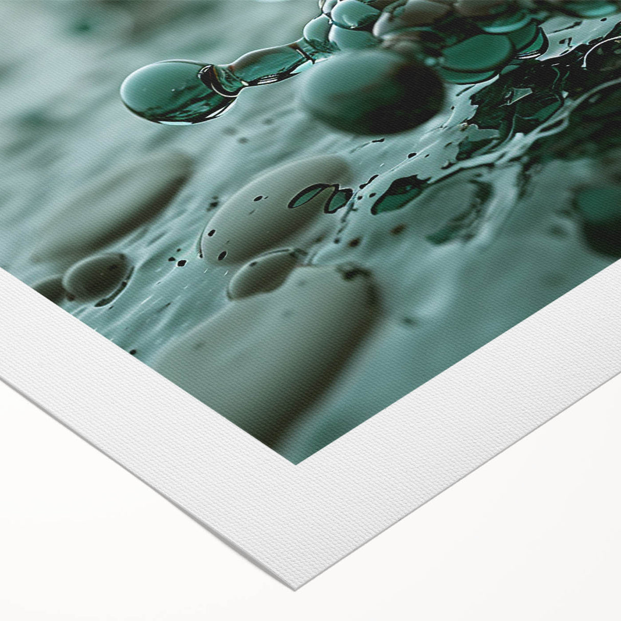Art deco poster featuring intricate water patterns in muted blue tones on rolled canvas, suitable for dining room walls.