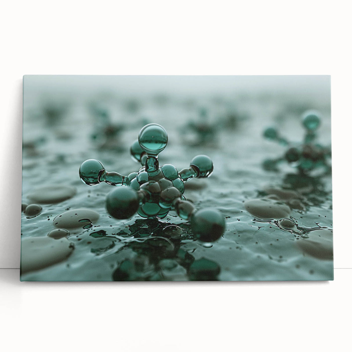 Black and white close-up water design on stretched canvas, ideal for kitchen wall art or bedroom ambiance.