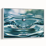 Vintage poster art of a close-up water design in vibrant blue and green tones, framed canvas, ideal for living room decor.