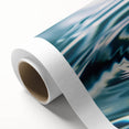 Art deco poster featuring a close-up water design in muted blue and white tones on rolled canvas, ideal for nursery wall art.