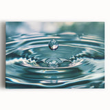 Black and white close-up photograph of water ripples on stretched canvas, ideal for kitchen wall art.