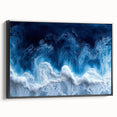 Black and white framed canvas featuring a close-up water landscape, ideal for bedroom wall decor.