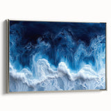 Framed canvas featuring a close-up landscape art painting with vibrant, colorful water design.
