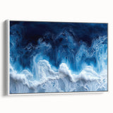 Framed canvas of vintage poster art featuring a close-up water design in vibrant colors, ideal for living room decor.