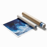 Close-up floral art in soft pastel shades on a rolled print, suitable for large bathroom or living room walls.