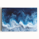 Black and white close-up of water droplets on a leaf, printed on stretched canvas, suitable for kitchen wall art.