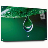 Acrylic print of a large abstract water design in blue and teal tones, suitable for bedroom or dining room decor.