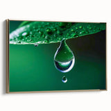 Framed canvas featuring a close-up water design in gold and black tones, suitable as wall art for a bedroom.